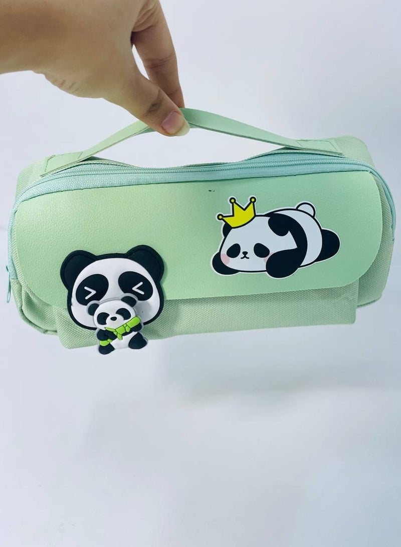 Pencil case made of fabric with a leather face, 1 zipper - Image 4