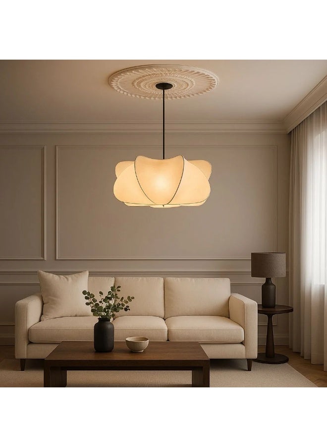 Luxury Silk Chandelier with a Flowing Design and Internal Metal Structure for Soft, Warm Lighting in Bedrooms and Living Rooms - Image 3