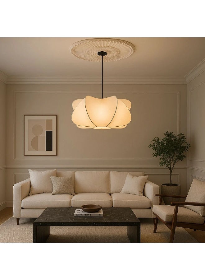 Luxury Silk Chandelier with a Flowing Design and Internal Metal Structure for Soft, Warm Lighting in Bedrooms and Living Rooms - Image 2