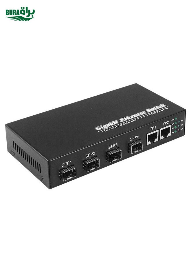 BURAQ 2 x 10/100/1000 RJ45 Port & 4 x 1000M SFP Port Fiber Optic Switch  - Image 3