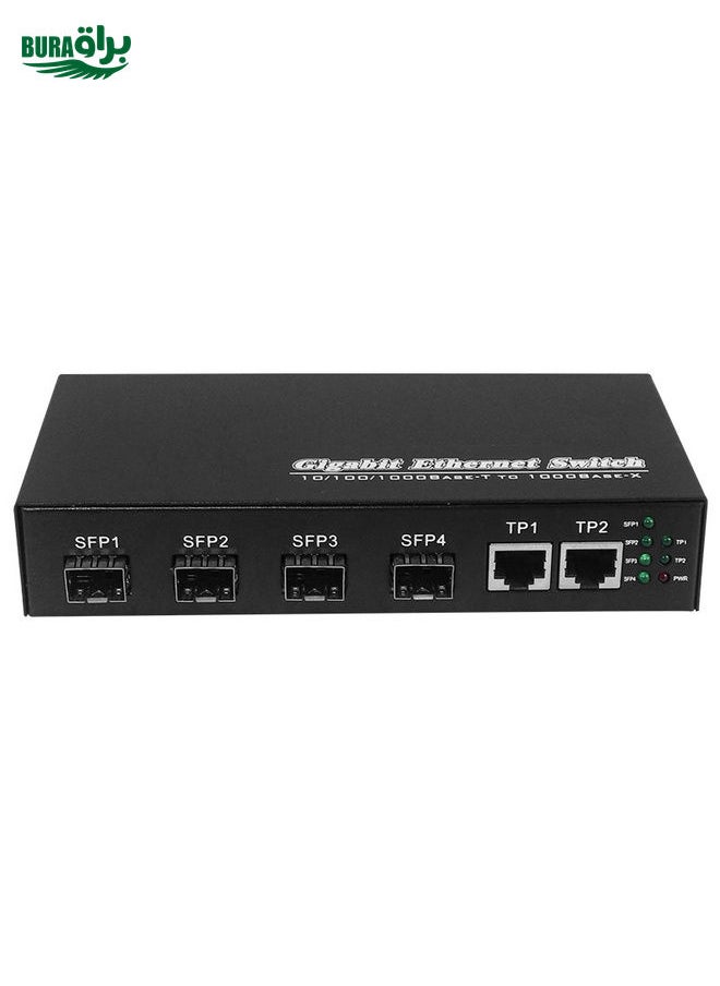 BURAQ 2 x 10/100/1000 RJ45 Port & 4 x 1000M SFP Port Fiber Optic Switch  - Image 1