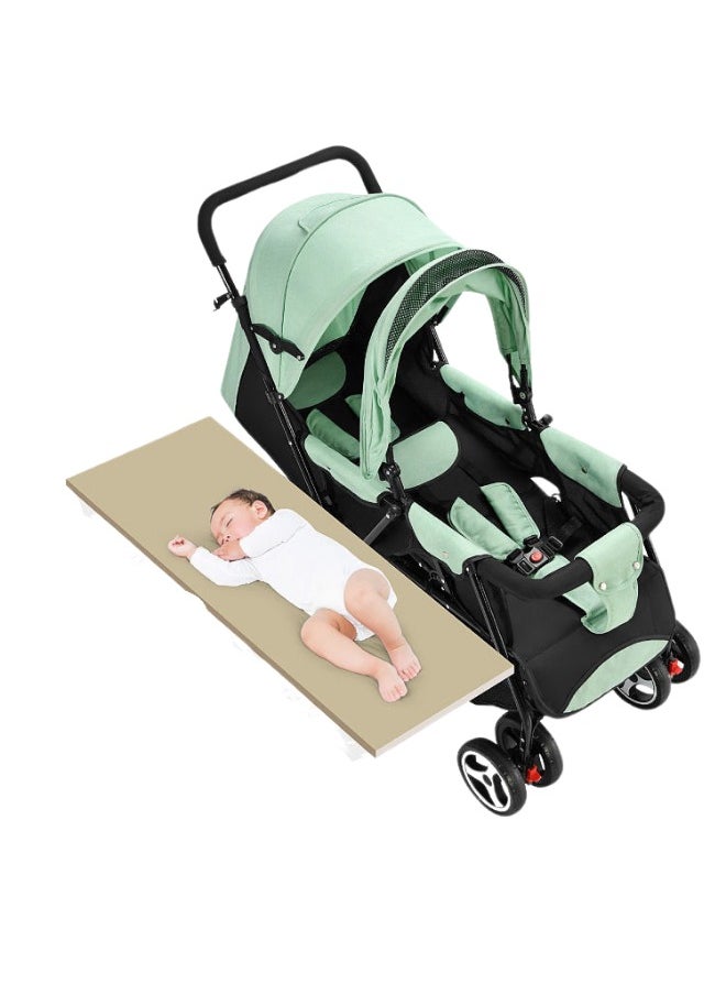 turtees turtees Baby Twin Stroller – Easy-Fold Tandem Baby Trolley – Double Stroller for Infant & Toddler – Reclining Pushchair, Adjustable Canopy, 5-Point Harness – 0m+, Up to 15kg  - Image 3