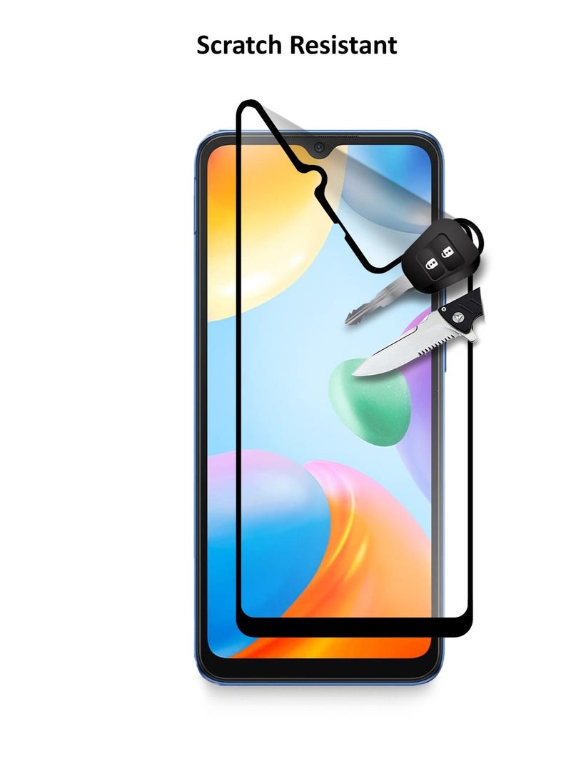 دبليو تيك حامية الشاشة الكاملة بحماية مثالية من نوع 9D مات من السيراميك لجهاز Xiaomi Redmi 10C 4G / Redmi C40 4G (MSCNMN) - شفاف / أسود - Image 4