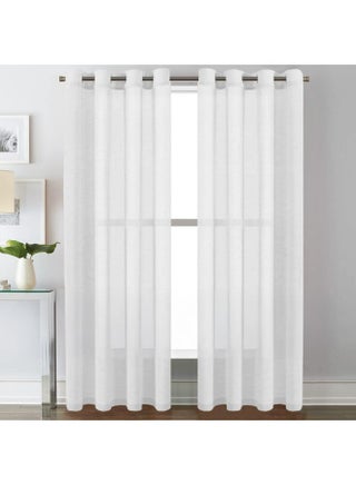 ستائر كتان شفافة شبه شفافة - مظهر أنيق لغرف المعيشة وديكور المنزل - قماش خفيف الوزن مع حلقة فولاذية - قطعة واحدة - pzsku/Z49B04F927465F33D0491Z/45/1755609815/03ec9f88-83ff-4ab5-adec-b579b53a05b4