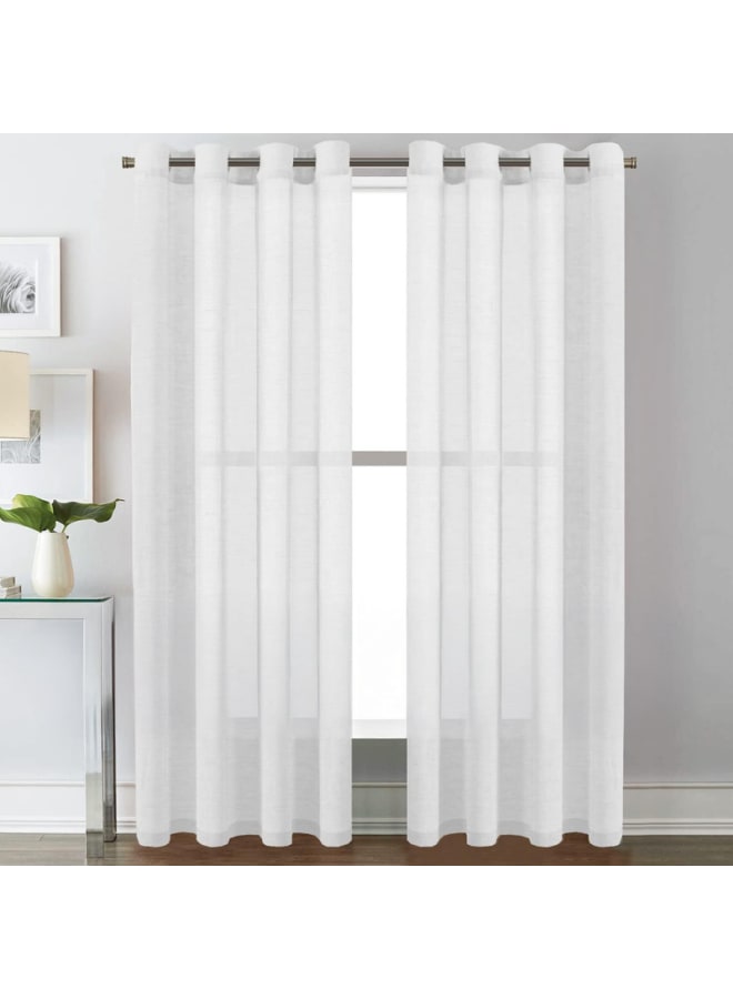  انتكس بيت الستائر ستائر كتان شفافة شبه شفافة - مظهر أنيق لغرف المعيشة وديكور المنزل - قماش خفيف الوزن مع حلقة فولاذية - قطعة واحدة - Image 1