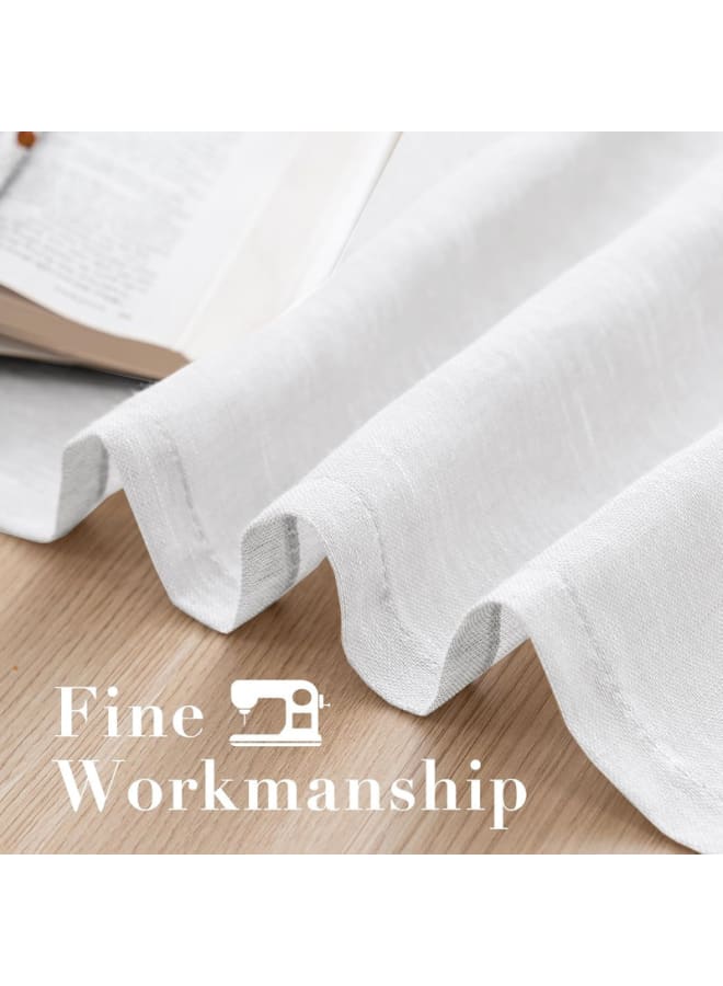  انتكس بيت الستائر ستائر كتان شفافة شبه شفافة - مظهر أنيق لغرف المعيشة وديكور المنزل - قماش خفيف الوزن مع حلقة فولاذية - قطعة واحدة - Image 3