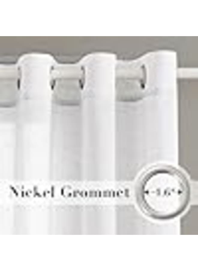  انتكس بيت الستائر ستائر كتان شفافة شبه شفافة - مظهر أنيق لغرف المعيشة وديكور المنزل - قماش خفيف الوزن مع حلقة فولاذية - قطعة واحدة - Image 4