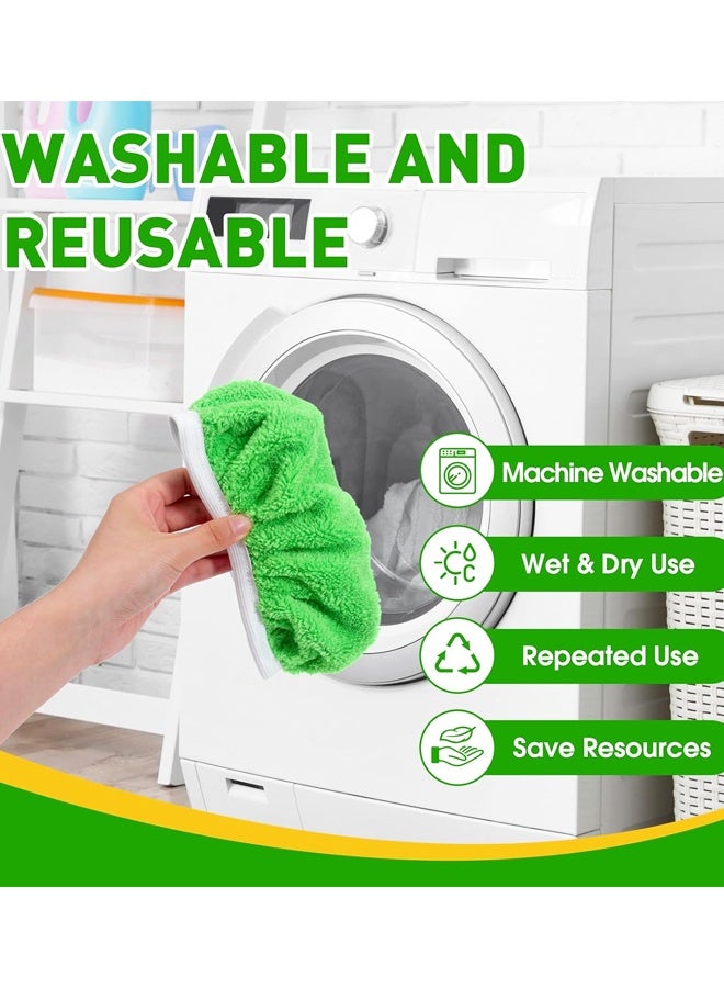 ١٠ قطع من وسادات الممسحة المصنوعة من الألياف الدقيقة القابلة لإعادة الاستخدام، وسادات ممسحة قابلة للغسل لتنظيف الأرضيات - Image 4