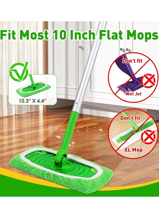 ١٠ قطع من وسادات الممسحة المصنوعة من الألياف الدقيقة القابلة لإعادة الاستخدام، وسادات ممسحة قابلة للغسل لتنظيف الأرضيات - Image 2