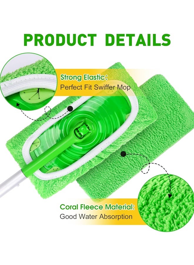 ١٠ قطع من وسادات الممسحة المصنوعة من الألياف الدقيقة القابلة لإعادة الاستخدام، وسادات ممسحة قابلة للغسل لتنظيف الأرضيات - Image 3