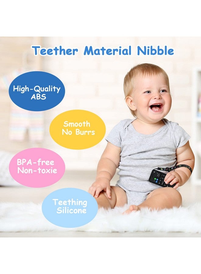 Aolso Silicone Baby Teething Toys, Cell Phone Teether Toys with Pacifier Clip, Baby Teething Toys for 0-12 Months, Baby Phone Chew Toys BPA Free/Freezable/Dishwasher and Refrigerator Safe(Black) - Image 2