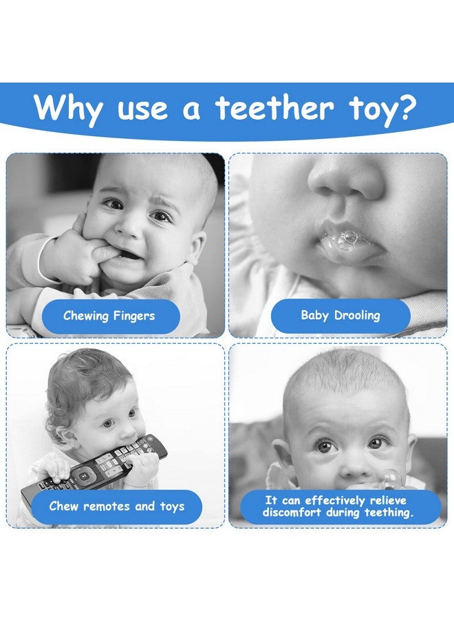 Aolso Silicone Baby Teething Toys, Cell Phone Teether Toys with Pacifier Clip, Baby Teething Toys for 0-12 Months, Baby Phone Chew Toys BPA Free/Freezable/Dishwasher and Refrigerator Safe(Black) - Image 4