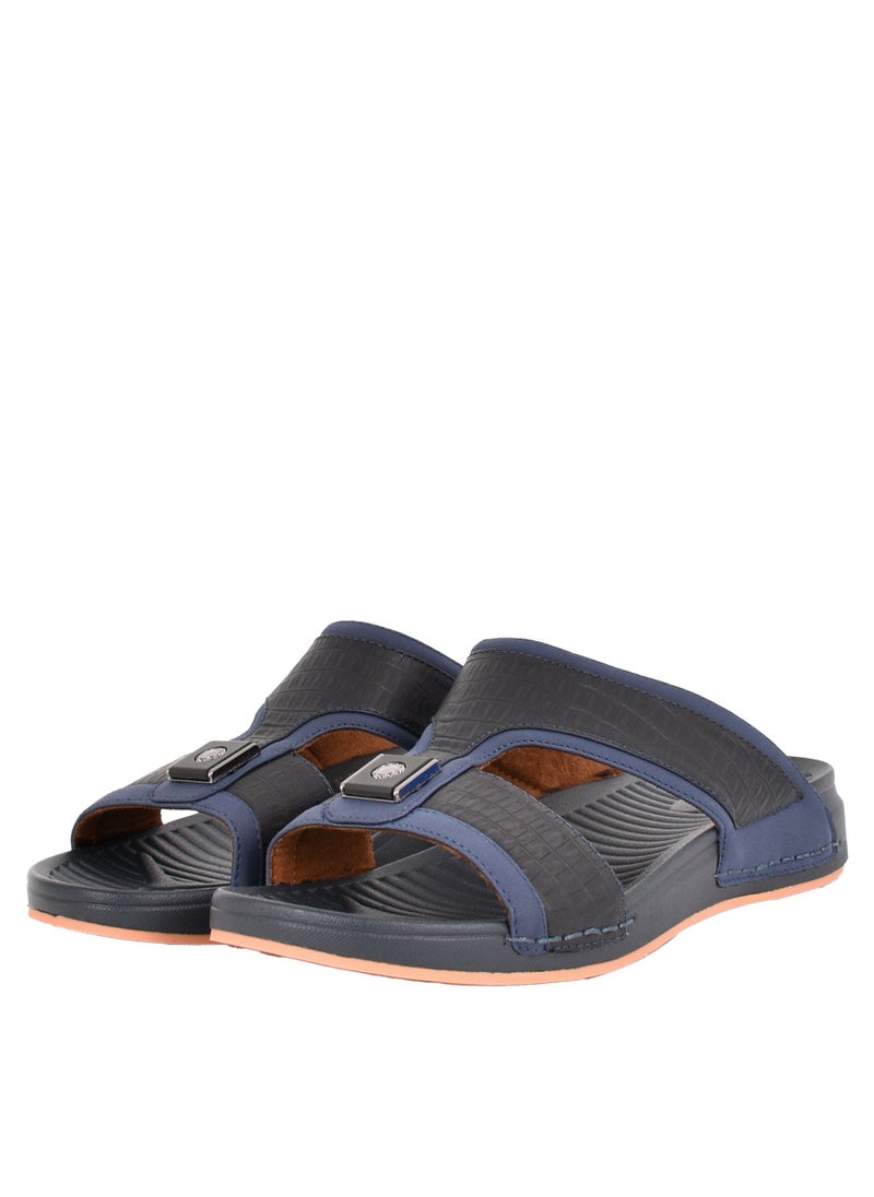 Ferrini - Mens Textured Arabic Sandal Navy - Image 1