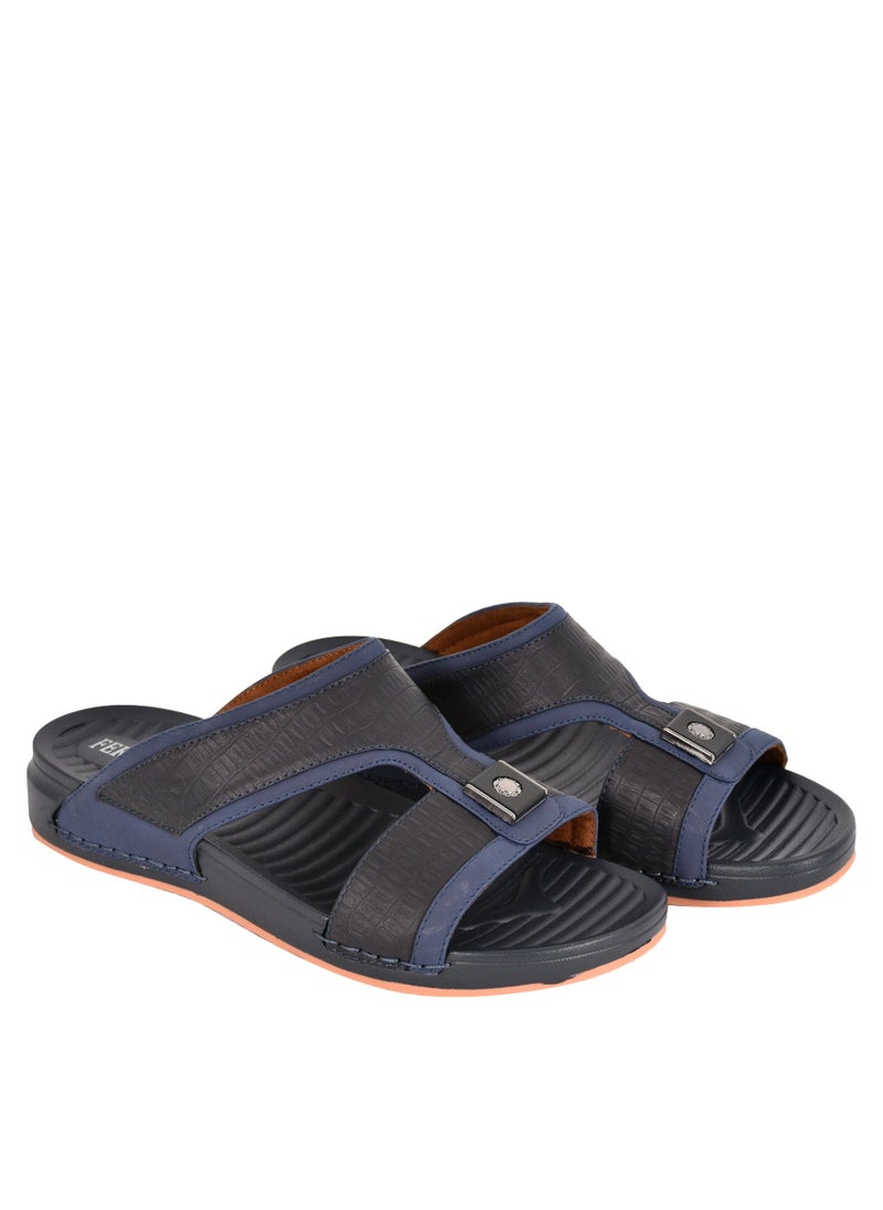 Ferrini - Mens Textured Arabic Sandal Navy - Image 1