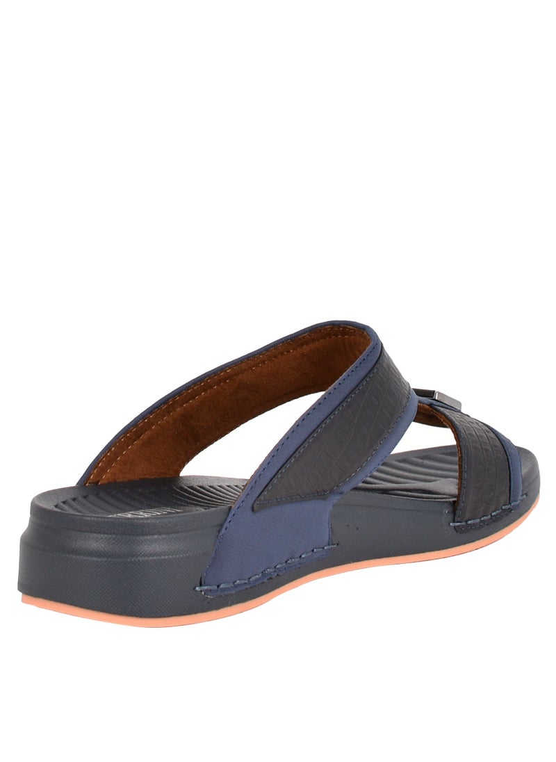 Ferrini - Mens Textured Arabic Sandal Navy - Image 1