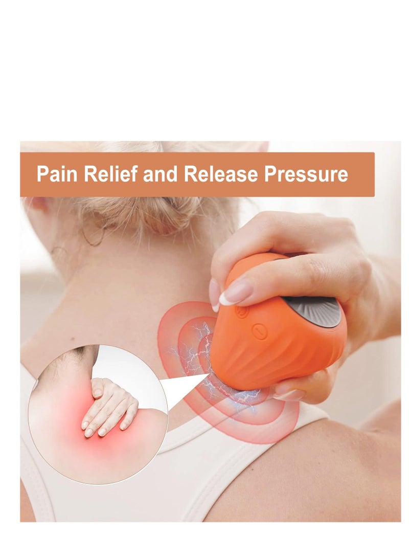 Massage Therapy Tool, Myofascial Release Tool, Electric Back Massage Tool for Sore Muscles, Myofascial Release, Stress Relief, Trigger Point and Deep Tissue Massage, Orange - Image 4