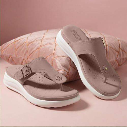 DOCTOR EXTRA SOFT Women's Ultra Lightweight Slippers/Flip-Flops with Memory Foam Cushion | Stylish & Comfortable | Casual & Fashion| Diabetic & Orthopedic Synthetic Slip-on Sandals Ladies/Girls D-621 - Image 2