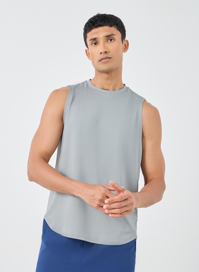 ستايلي اكتيف تانك ستايلي مطبوع من الخلف فائق التمدد بحافة منحنية وفتحة ذراع ساقطة - Image 2