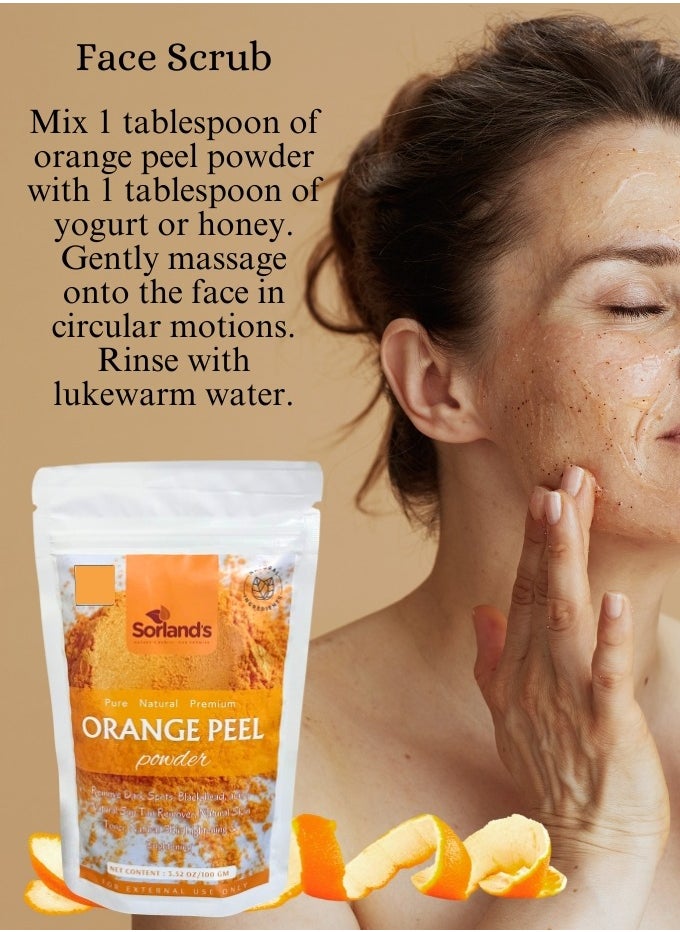 Sorland's - Pure Orange Peel Powder -100 Gm Skin Lightening Brightening And Anti-Aging - Image 1
