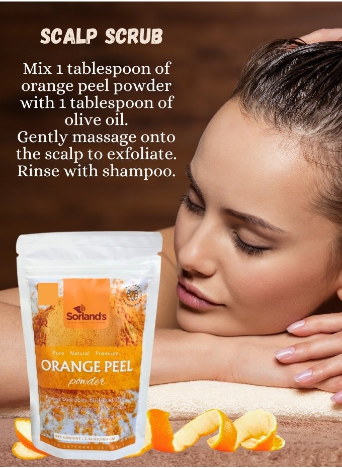 Sorland's - Pure Orange Peel Powder -100 Gm Skin Lightening Brightening And Anti-Aging - Image 1