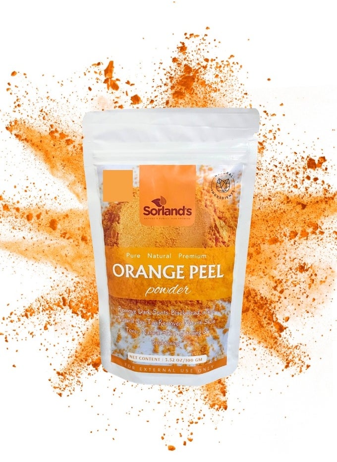 Sorland's - Pure Orange Peel Powder -100 Gm Skin Lightening Brightening And Anti-Aging - Image 1