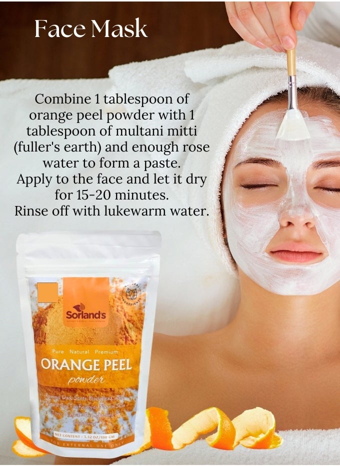 Sorland's - Pure Orange Peel Powder -100 Gm Skin Lightening Brightening And Anti-Aging - Image 1