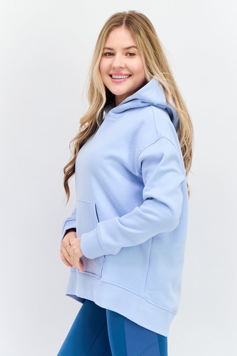 ESPRIT سويت شيرت بغطاء رأس بأكمام طويلة للنساء، أزرق فاتح - Image 2