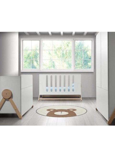 Multi-stages Crib the Sleek Furniture Collection Is Characterized by Its Refined Style, Modern and Minimalist, Which Combines White with Original Beech Wood in a Scandinavian Style.