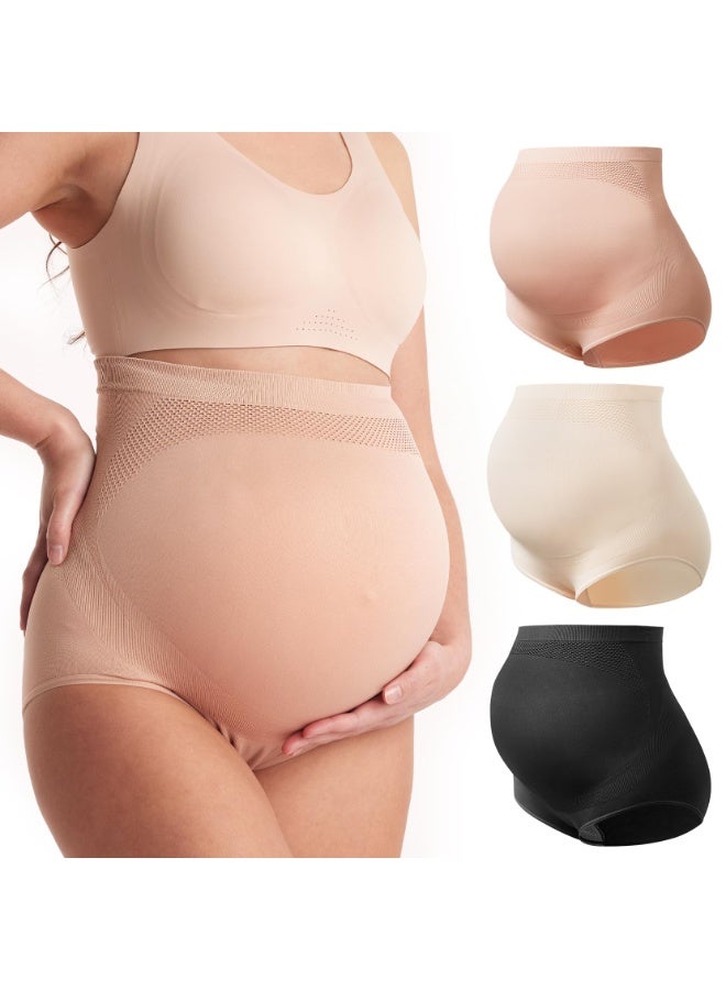 LAMAY 3PC Maternity Shapewear, High-Waisted Mid-Thigh Maternity Underwear, Prevents Chafing, Soft and Supportive - Image 1
