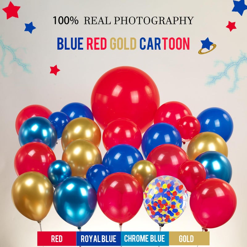 yeewaka Red Blue Gold Hedgehog Birthday Party Decorations with Letter Lightning foil balloons Banner background backdrop for kid video game Cartoon Movies Super hero themed birthday gamer party decor - Image 4