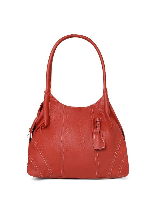 Fostelo Fostelo Women's Vegan Leather Dale Handbags Shoulder Hobo Bag Ladies Purse (Red) (Large)  - Image 1