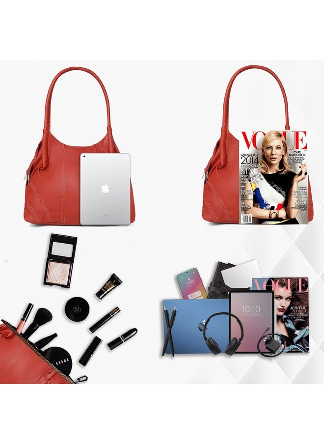 Fostelo Fostelo Women's Vegan Leather Dale Handbags Shoulder Hobo Bag Ladies Purse (Red) (Large)  - Image 4