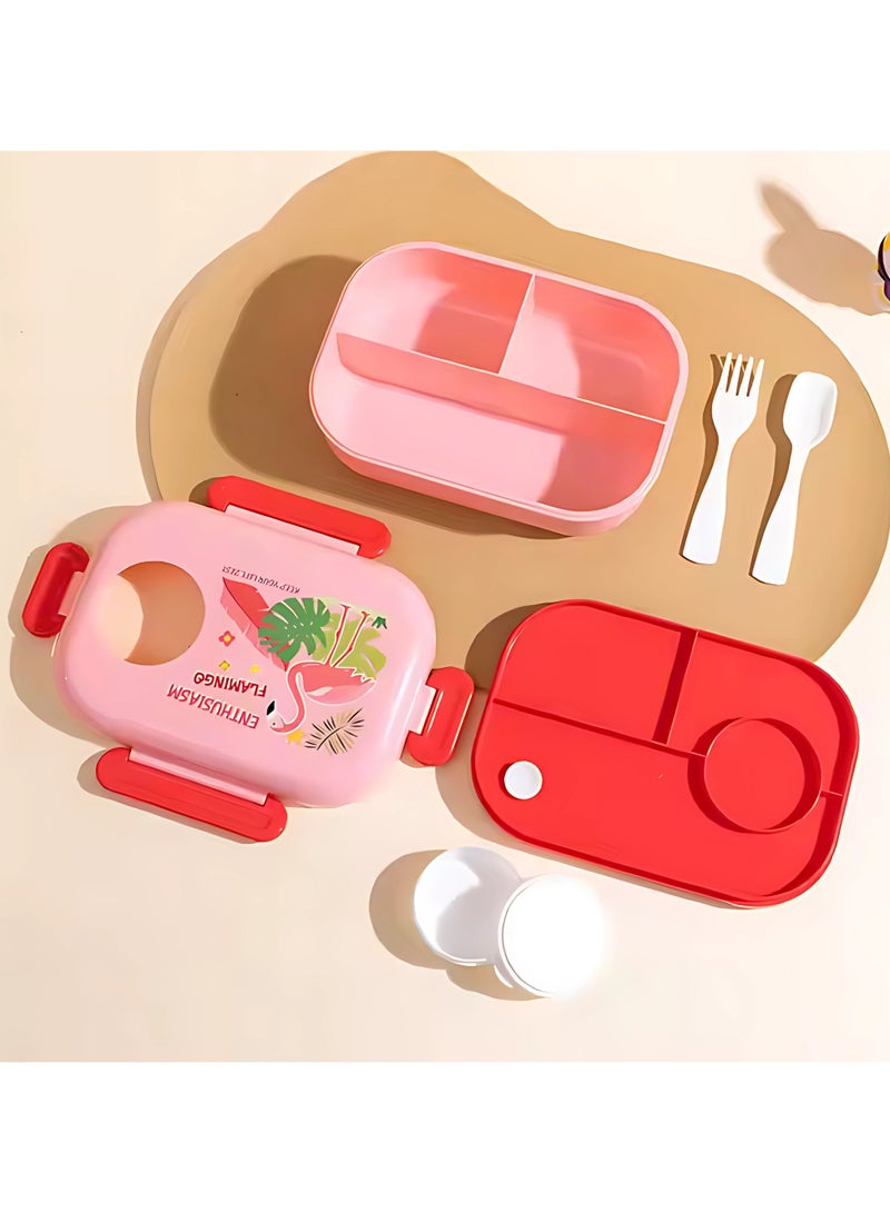 Twisoo Cartoon Kids Lunch Box – BPA-Free Heatable Bento Lunch Container with Sauce Compartment, Leakproof & Durable Food Box for School, Travel, Children's Meals - Image 2