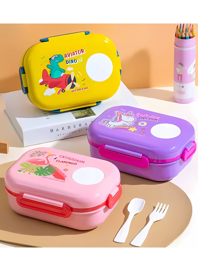 Twisoo Cartoon Kids Lunch Box – BPA-Free Heatable Bento Lunch Container with Sauce Compartment, Leakproof & Durable Food Box for School, Travel, Children's Meals - Image 5