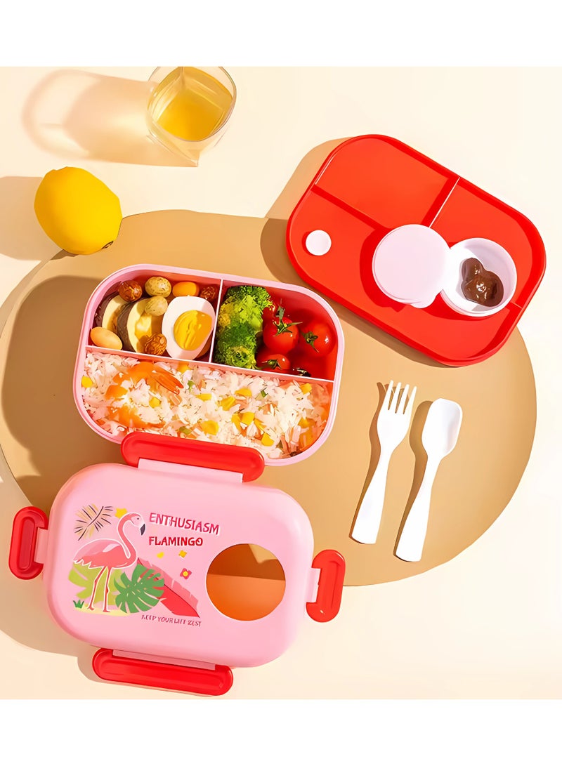 Twisoo Cartoon Kids Lunch Box – BPA-Free Heatable Bento Lunch Container with Sauce Compartment, Leakproof & Durable Food Box for School, Travel, Children's Meals - Image 3