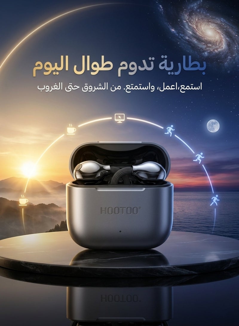 هوتو سماعات بلوتوث لاسلكية بتصميم اذن مفتوح متكيف وانيق وقوي الثبات. سماعه بلوتوث لاسلكيه ببطارية تدوم طوال اليوم. سماعة بلوتوث لاسلكية بتجربة صوت عالية الوضوح. سماعات اذن . سماعة اذن متوافقة مع جميع الاجهزة التي تدعم اتصال البلوتوث. سماعة لاسلكية بميكرفون اتصال مدمج لمكالمات واضحة. - Image 3