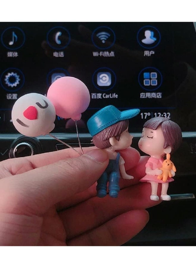Bukela Couple Cute Ornaments, Cartoon Car Dashboard Decorations, Cute Cartoon Couples Action Figure Figurines Balloon Ornament, Lovely Couple Auto Interior Accessories - Image 3