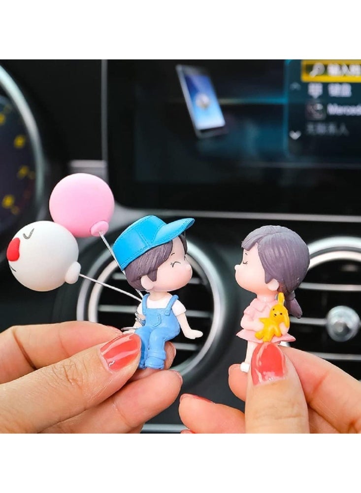 Bukela Couple Cute Ornaments, Cartoon Car Dashboard Decorations, Cute Cartoon Couples Action Figure Figurines Balloon Ornament, Lovely Couple Auto Interior Accessories - Image 4