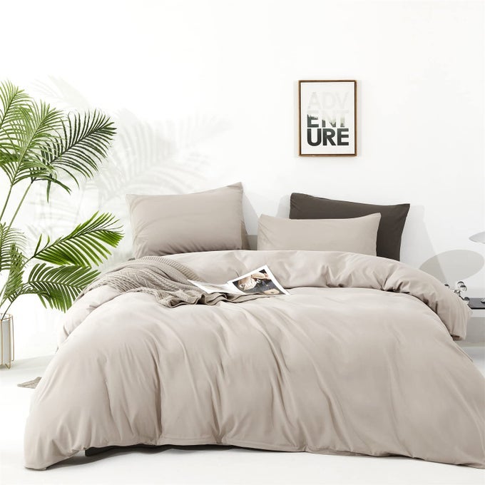 BEIGE COMFORTER SET CALIFORNIA KING CREAM KHAKI BEDDING COMFORTER SET CAL KING SOLID LIGHT CHAMPAGNE BLANKET QUILTS MODERN SOFT BREATHABLE TAUPE 3 PIECE LIGHT KHAKI BEDDING SET