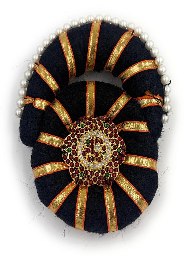 NATYAM Raadigi with Bun - Half Moon & Full Round Hair Accessory for Bharatanatyam & Kuchipudi Dancers | Ideal for Classical Dance, Weddings & Temple Performances. - Image 1