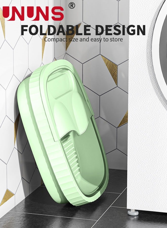 UNUNS Foldable Footbath Basin,Portable Foot Soaking Tub SPA Massage Basin With Footstool And Cover,For Pedicure Massage,Green - Image 5