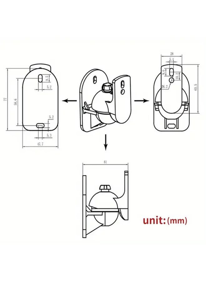 Black Wall Mounted Speaker Bracket Adjustable Rotatable For Projectors - Image 5