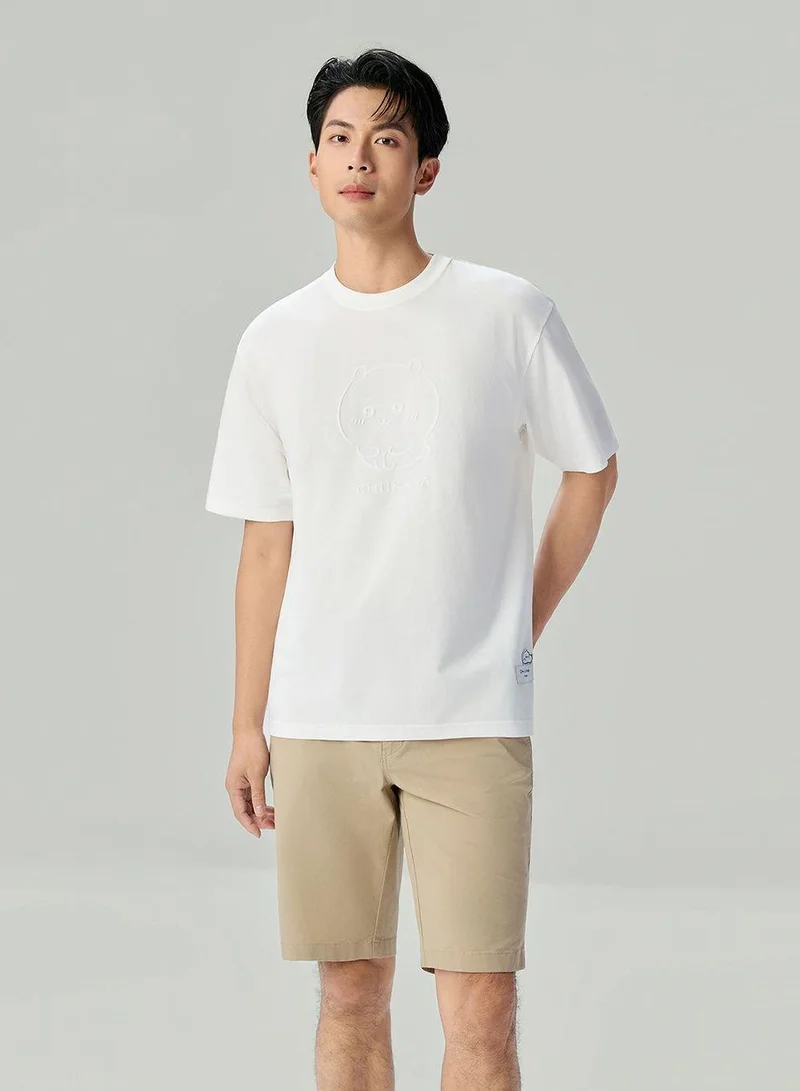Giordano Men's Chiikawa Printed Cotton Blend Relaxed Tee