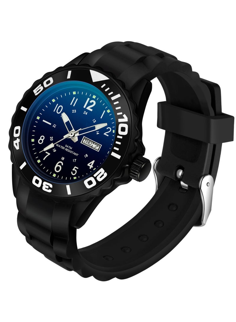 Captaintech Stylish Waterproof Women's Sport Watch with Luminous Silicone Band Military Time Second Hand and Calendar Ideal for Nurses and Outdoor Activities - Image 1