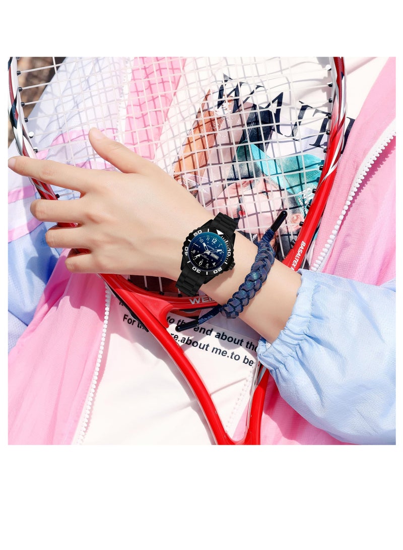 Captaintech Stylish Waterproof Women's Sport Watch with Luminous Silicone Band Military Time Second Hand and Calendar Ideal for Nurses and Outdoor Activities - Image 3