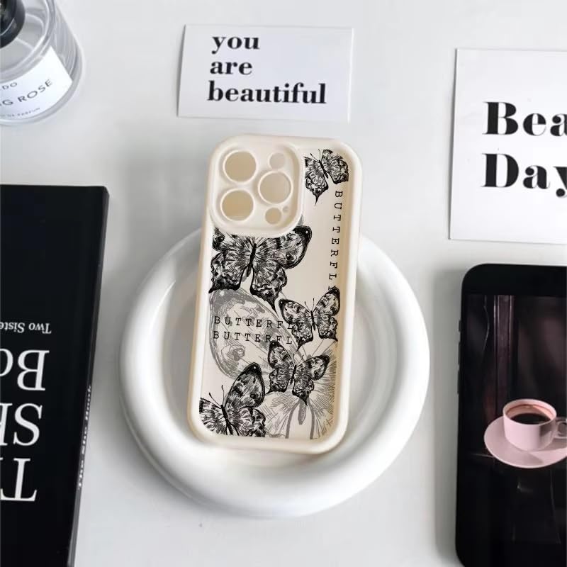 COVERLY Fashionable Retro Butterfly Back Case Cover for iPhone 12 Pro | Hot Minimalist Trendy Cute Design | Camera Protection | Soft TPU Silicone Aesthetic Cover for Girls & Women (Pink, Shockproof) - Image 2
