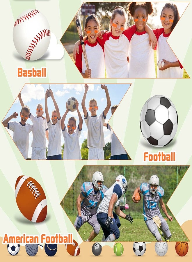 Leelosp 160 Pieces Sports Eye Stickers for Kids Football Softball Baseball Face Stickers Lacrosse Fans Eye Strips with 2 Pencils for Party Game Sport Supplies(Orange) - Image 4