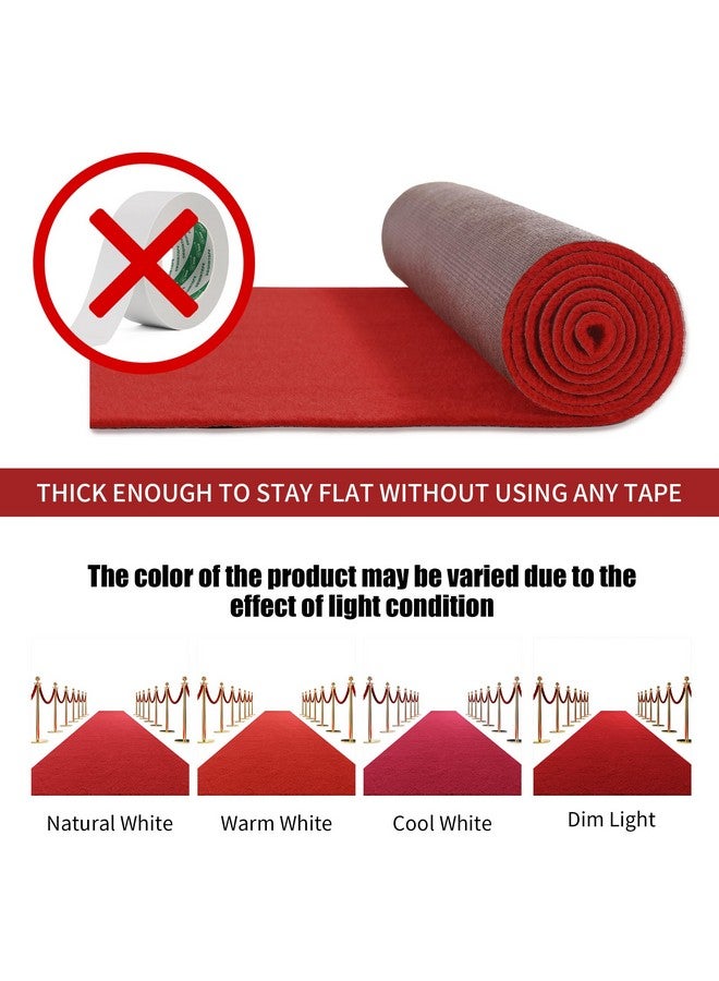 HOMBYS HOMBYS 450 GSM Extra Thick Red Carpet Runner for Partys & Events 3x10 ft, Non-Slip Rubber Backed Aisle Runway Rug for Step, Proposal & Wedding Decorations, Hollywood Oscars Runway, (Red, 3x10 ft)  - Image 3