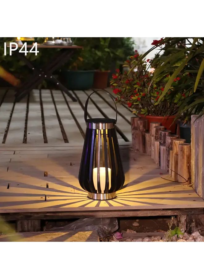 فانوس الحديقة الشمسي الأسود للإضاءة الخارجية المعلقة بالثنائي الباعث للضوء لتزيين العشب والشرفة والتخييم IP44 - Image 2