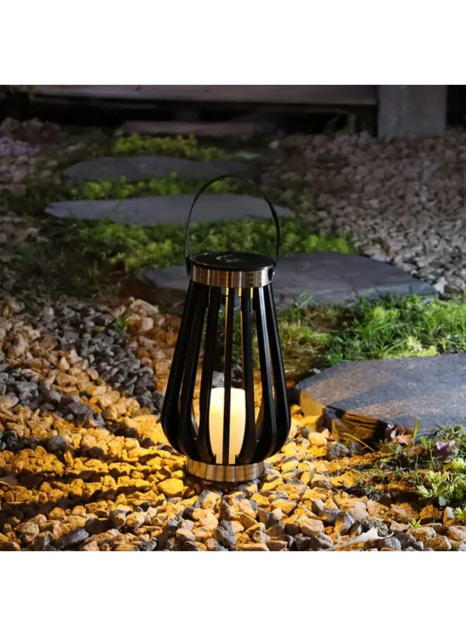 فانوس الحديقة الشمسي الأسود للإضاءة الخارجية المعلقة بالثنائي الباعث للضوء لتزيين العشب والشرفة والتخييم IP44 - Image 3